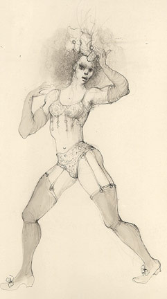 Leonor Fini Transvestite Drawing