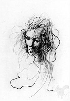 Leonor Fini Drawing Poe